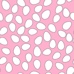 Seamless pattern with white Easter eggs. Vector illustration