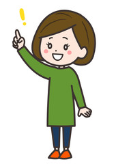 発見した女性　ポーズ　イラスト