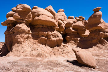 Fototapeta na wymiar Unusual rock formations in Goblin Valley State Park - Utah, USA
