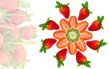 A flower made with strawberries