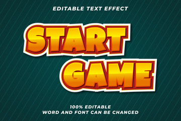 Start Game Editabel text style effect Premium Vector