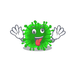 A picture of crazy face minunacovirus mascot design style