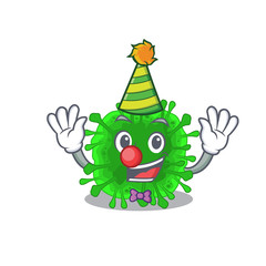 Cute and Funny Clown minunacovirus cartoon character mascot style