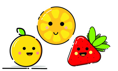 Fruits smile character design so cute