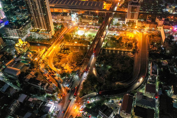 Bangkok Aerial view, above Ekkamai district in Thailand
