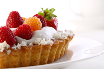 dessert fruitcake cake with blueberry
