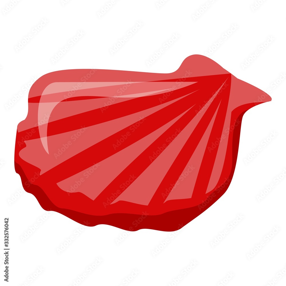 Poster scallop shell icon. isometric of scallop shell vector icon for web design isolated on white backgrou