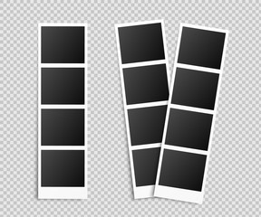 Photo booth picture frame. Empty vector instant photography snapshot design. Photo box snapshot. Photography picture card mockup