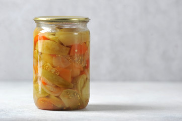 Lecho in a glass jar