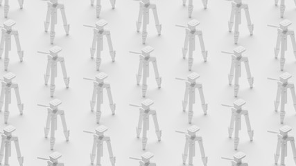 Isometric 3D rendering Tripod camera pattern grayscale monochrome, Beginner photography concept poster and social banner horizontal design illustration isolated on grey background