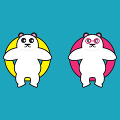 two white bears sunbathing vektor design