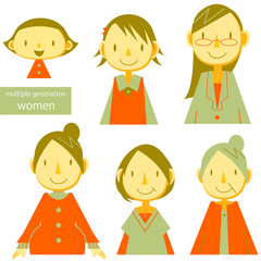 シンプル女性アイコンセット