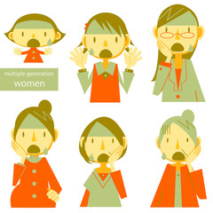 シンプル女性アイコンセット