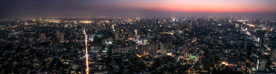 Bangkok Aerial view, above Ekkamai district in Thailand