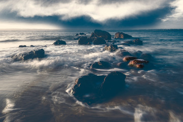 Cloudy sunset at Red Rocks, Victoria, Australia