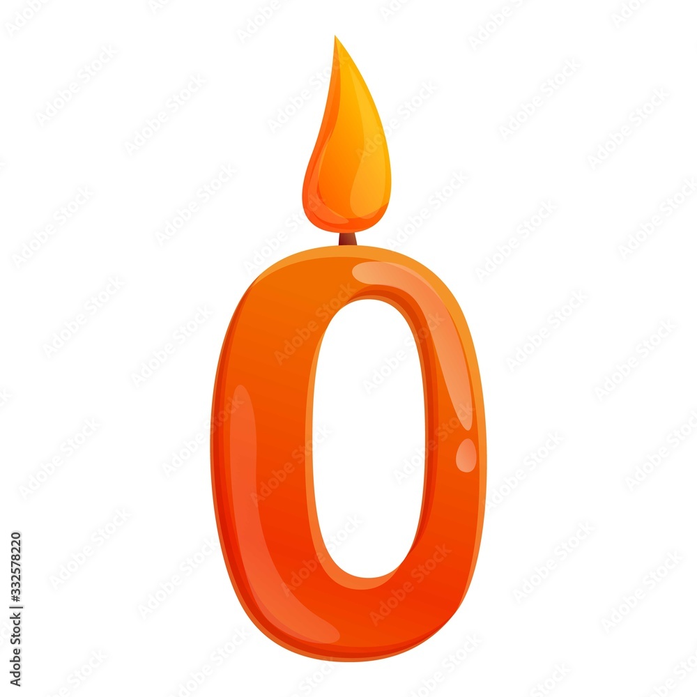 Poster zero number candle icon. cartoon of zero number candle vector icon for web design isolated on white 