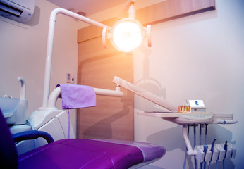 Dental tools in a dental clinic