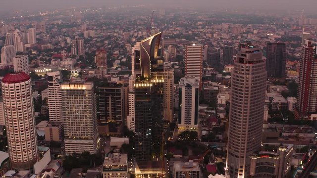 Bangkok Aerial view, above Sukhumvit and Thonglor district in Thailand