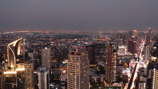 Bangkok Aerial view, above Sukhumvit and Thonglor district in Thailand