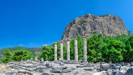 Ruins of the Ancient Temple in Priene, Turkey