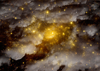 galaxy in a free space. 3D rendering