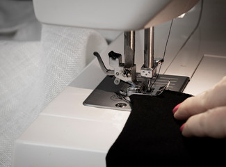 Hands seamstress sewing workflow