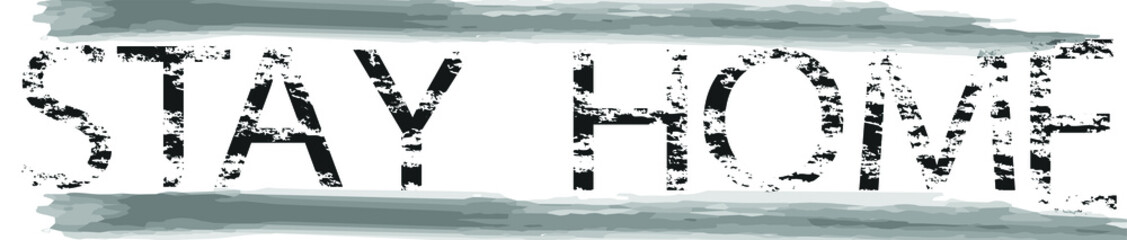 Stay at home,COVID 19 . BLACK Grunge Stamp. Vector