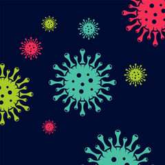 Covid-19 Coronavirus concept inscription typography design logo. World Health organization WHO introduced new official name for Coronavirus disease named COVID-19