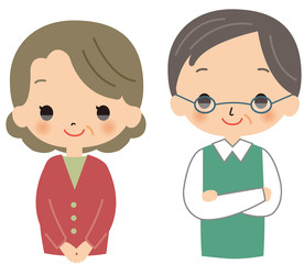 シニア　老夫婦　高齢者　おじいさん　おばあさん