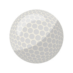 Isolated professional spherical white golf ball