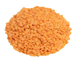Lentils gray in a glass plate on a wooden background