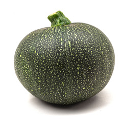 Round zucchini on a white background isolate