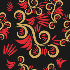 Abstract seamless colourful pattern exotic shapes backgrounds