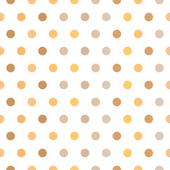 Seamless vector pattern background. Pastel colored polka dots. Background for spring themes or for children illustrations. Brown shade