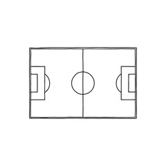 Football plan board. Linear illustration. Football field. Tactics game.