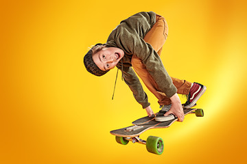 cool young skateboarder