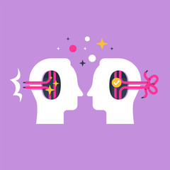 Psychological help, mental health, psychotherapy concept, cognitive trap