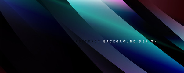 Wave liquid style lines with shadows and light on gradient background