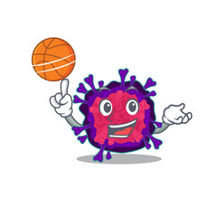 A sporty nyctacovirus cartoon mascot design playing basketball