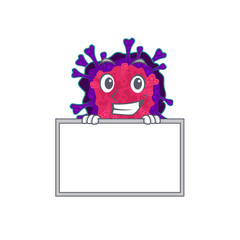 Smiley nyctacovirus cartoon character style bring board