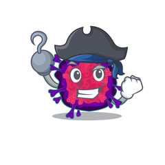 Cool nyctacovirus in one hand Pirate cartoon design style with hat