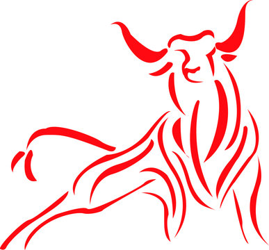 image bull design vector premium logo