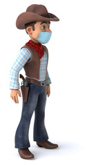 3D illustration of a cartoon character with a mask
