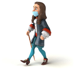 3D illustration of a cartoon character with a mask