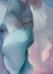 Abstract fluid art in alcohol ink painting technique