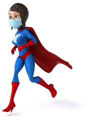 Plakat 3D illustration of a cartoon character with a mask