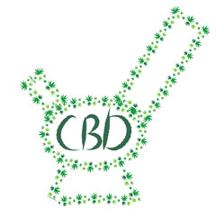 green inscription CBD.