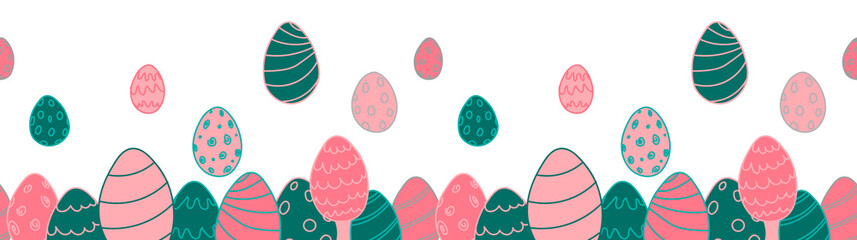 Easter eggs seamless border