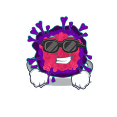 Super cool nyctacovirus mascot character wearing black glasses