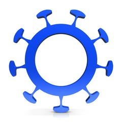 Covid-19 sign Coronavirus symbol blue 3d icon